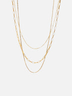 Women's Triple Layer Chain Necklace with Graduated Lengths