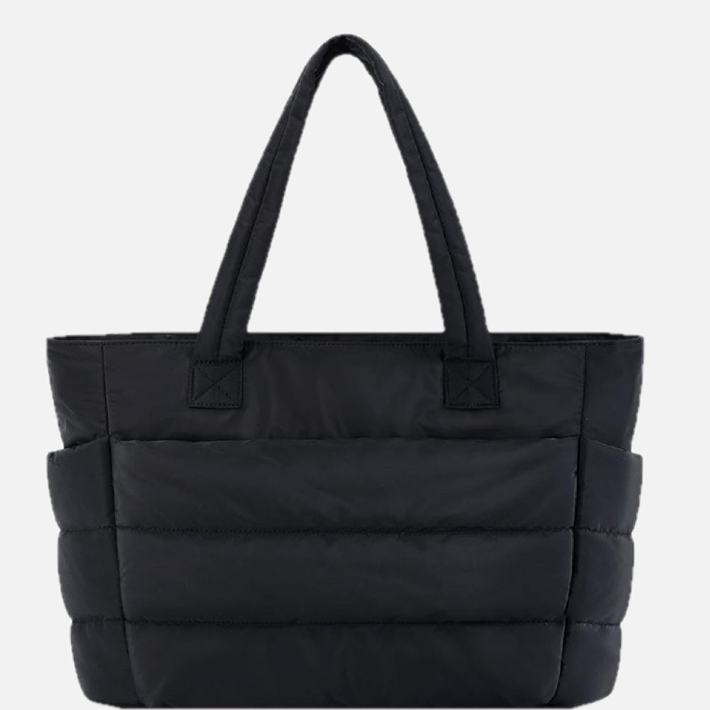 Women's Quilted Tote Bag with Padded Shoulder Straps