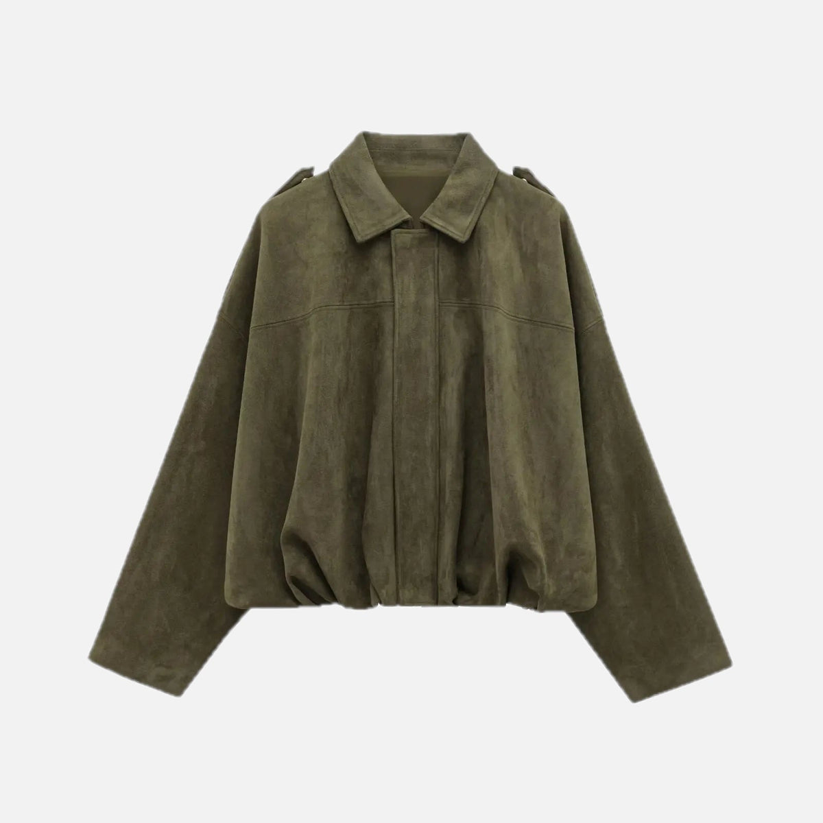 Women's Cropped Jacket with Shoulder Epaulettes