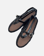 Women's Mary Jane Mesh Flats with Ankle Strap
