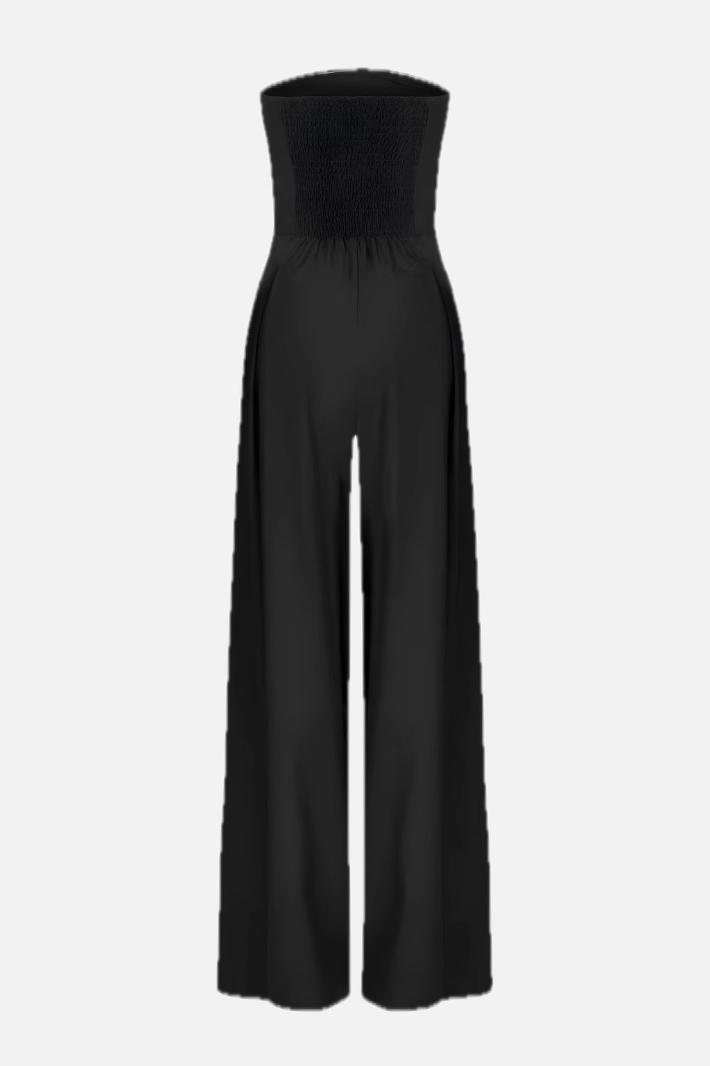 Women's Strapless Jumpsuit with Wide Legs and Defined Waist