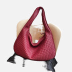 Women's Shoulder Bag with Woven Braided Texture