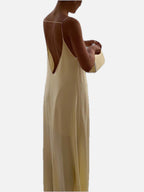 Women's Slip Maxi Dress Sleeveless with Open Back and Low Neckline