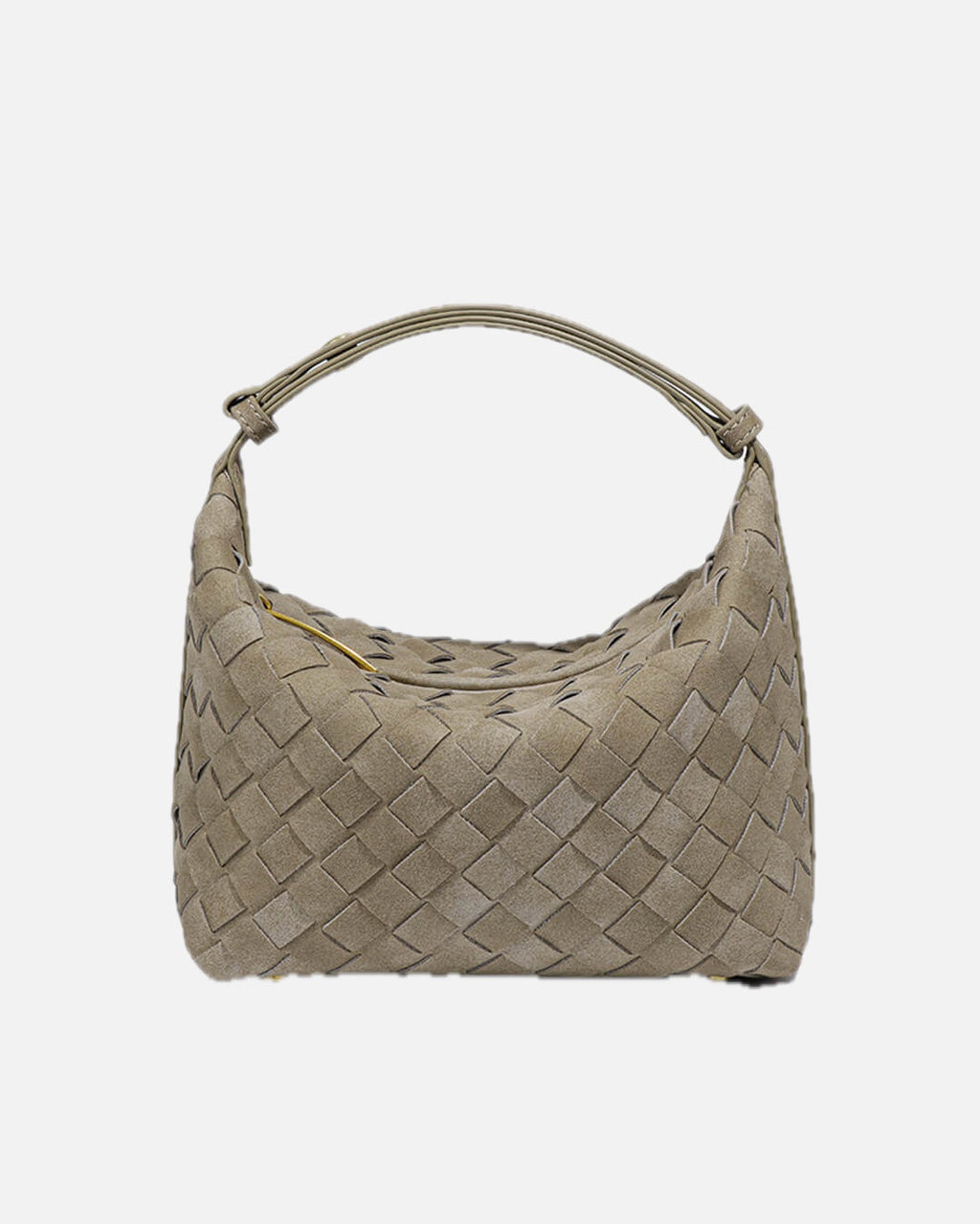 Women's Woven Hobo Bag with Textured Faux Suede Finish
