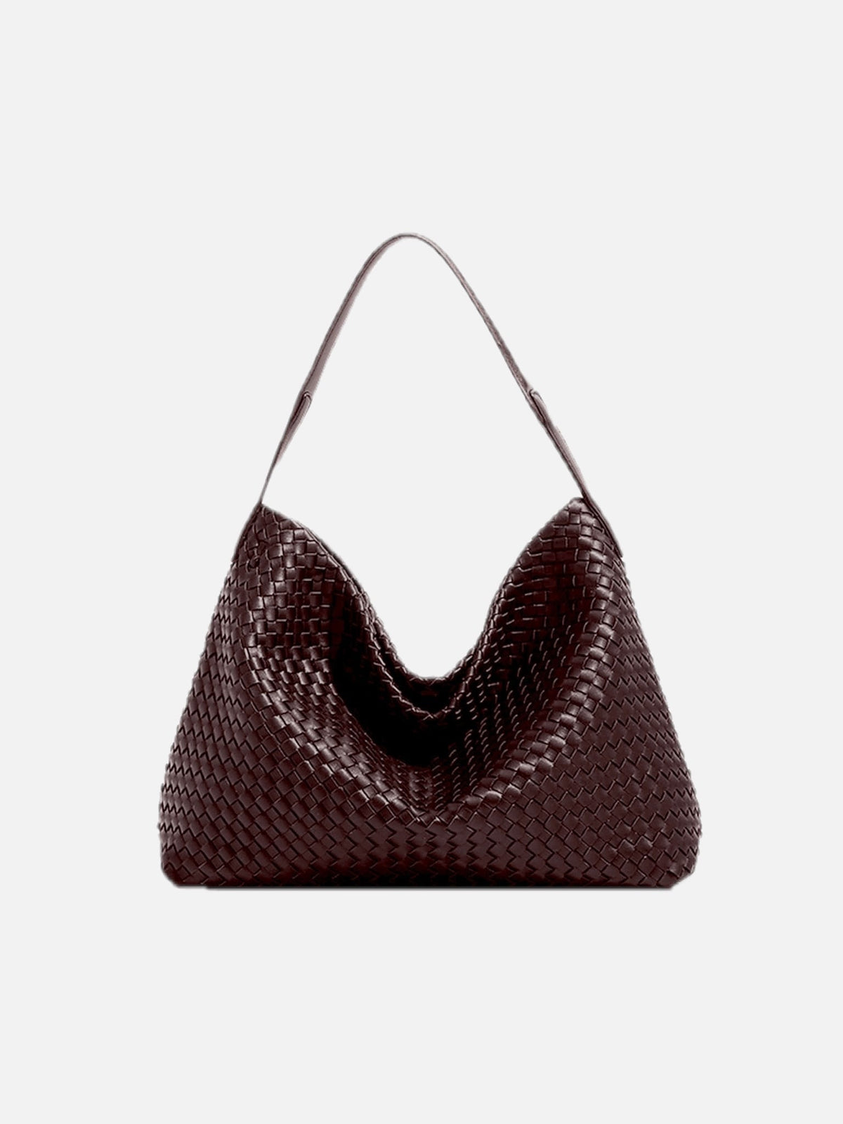 Woven Structured Tote Bag with Shoulder Strap
