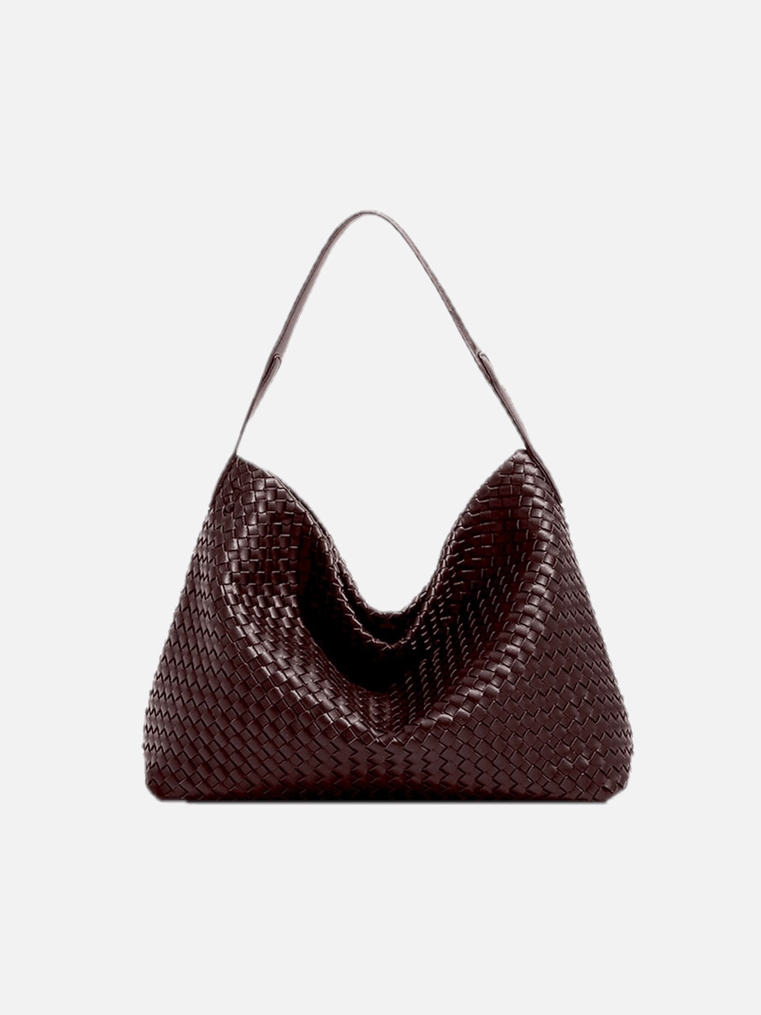 Woven Structured Tote Bag with Shoulder Strap
