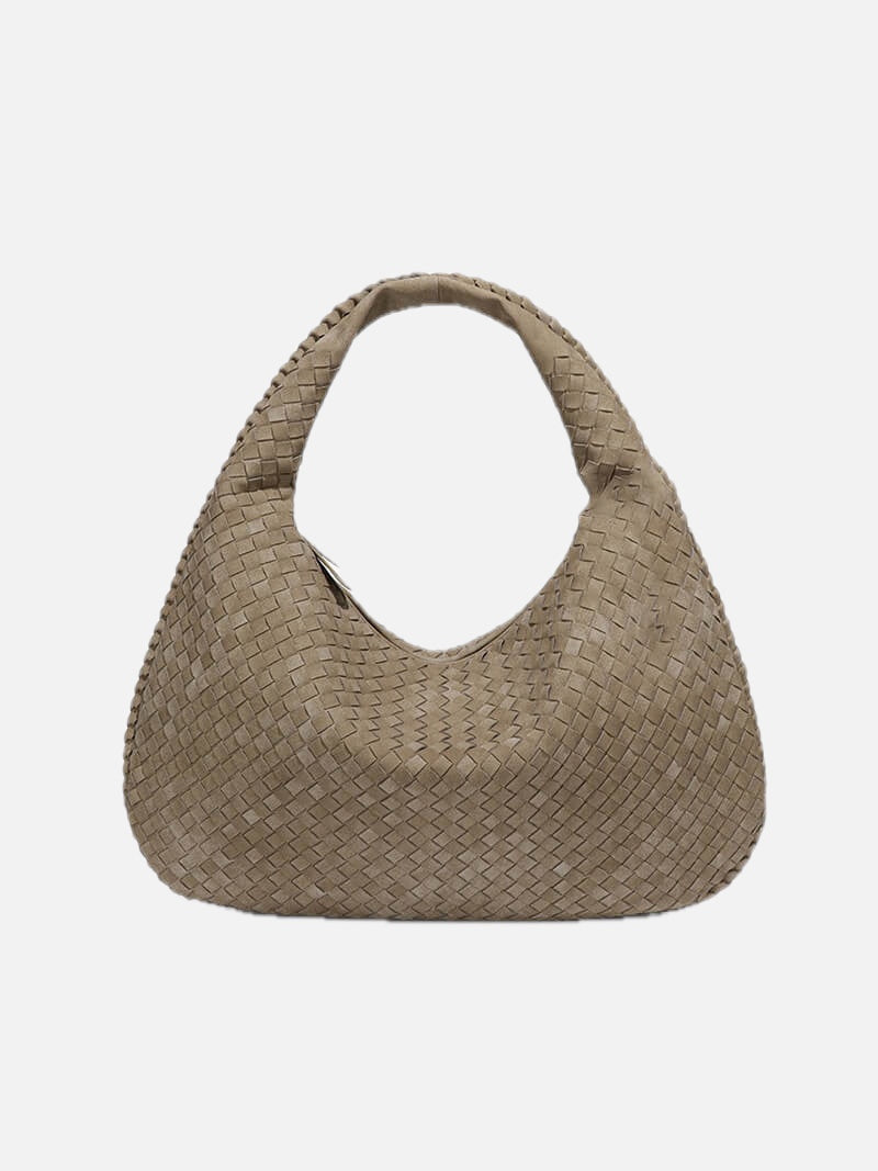 Women's Oversized Woven Tote Bag with Braided Panels