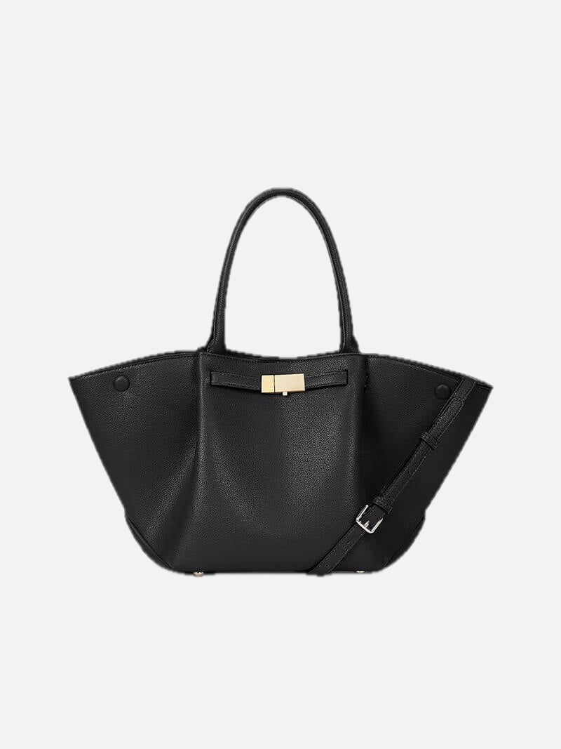 Women's Structured Tote Bag with Faux Suede Finish