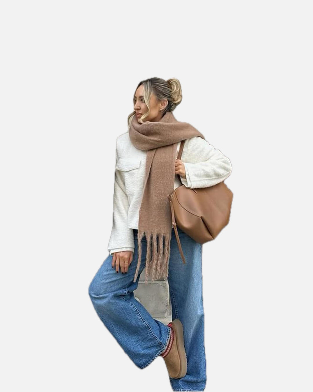 Women's Fringed Winter Scarf Oversized Wrap