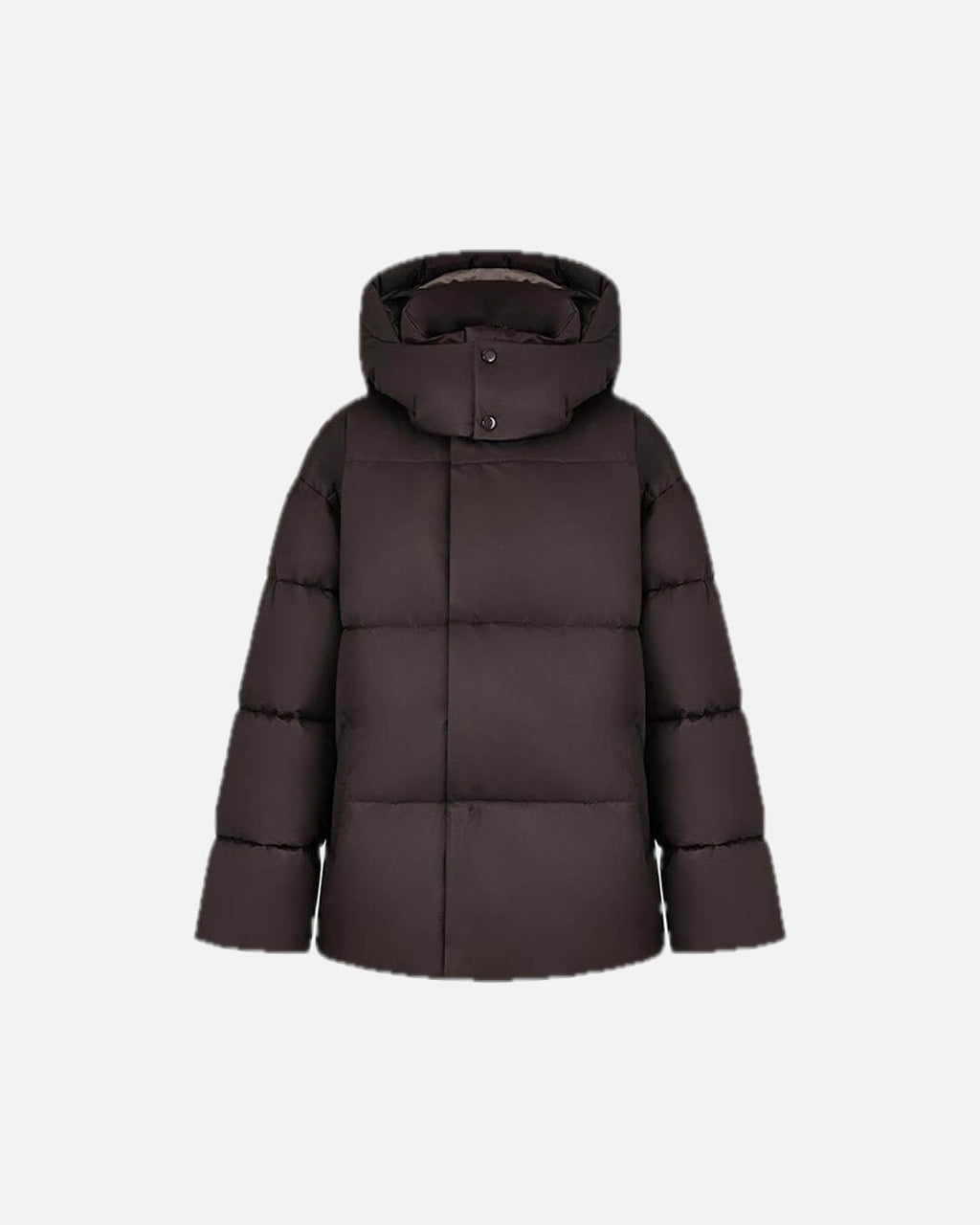 Oversized Puffer Jacket with Detachable Hood and High Neck