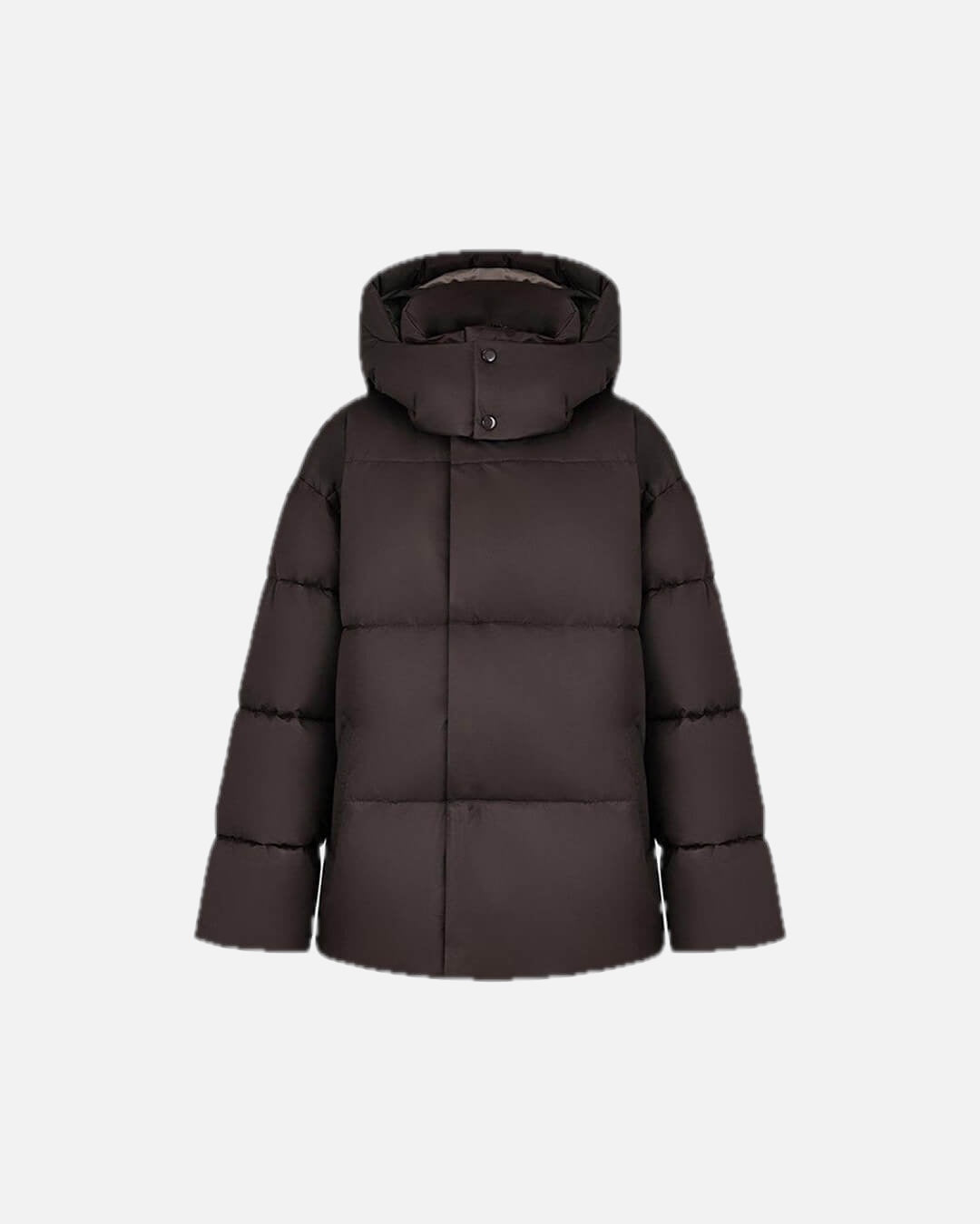 Oversized Puffer Jacket with Detachable Hood and High Neck
