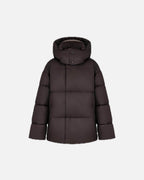 Oversized Puffer Jacket with Detachable Hood and High Neck