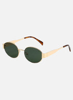 Sunglasses with Sculptural Metal Frame and Tinted Lenses