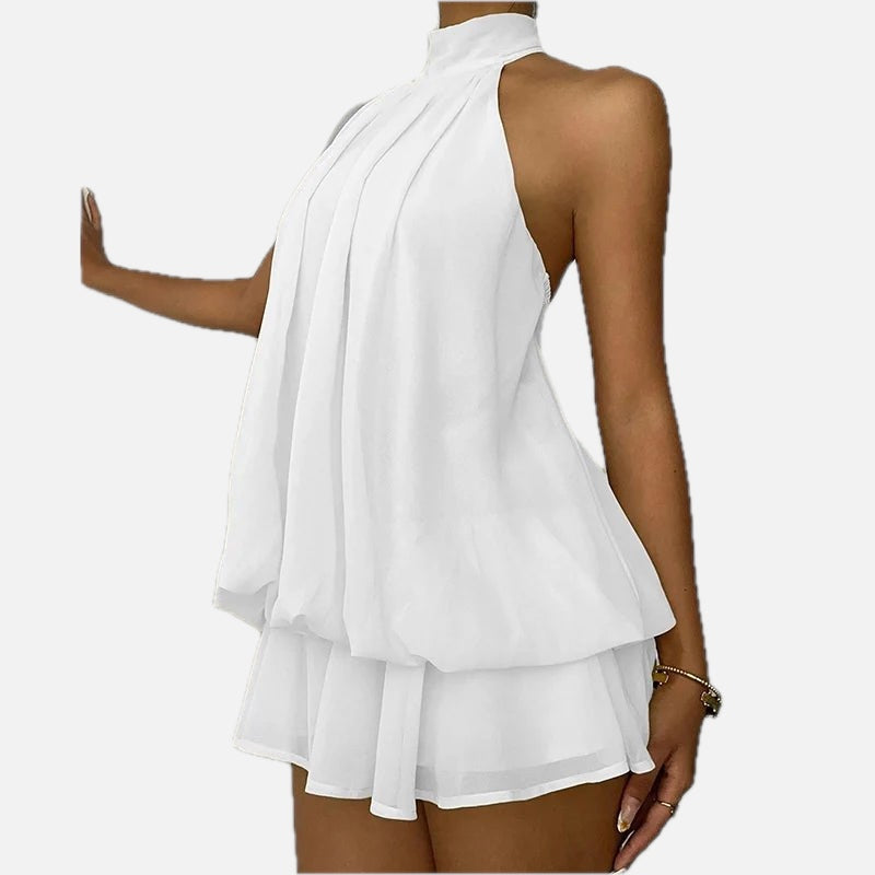 Women's Halter Mini Dress Backless with A-Line Silhouette