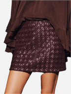 Women's Woven Mini Skirt with Mid-Waist Fit and Invisible Zip
