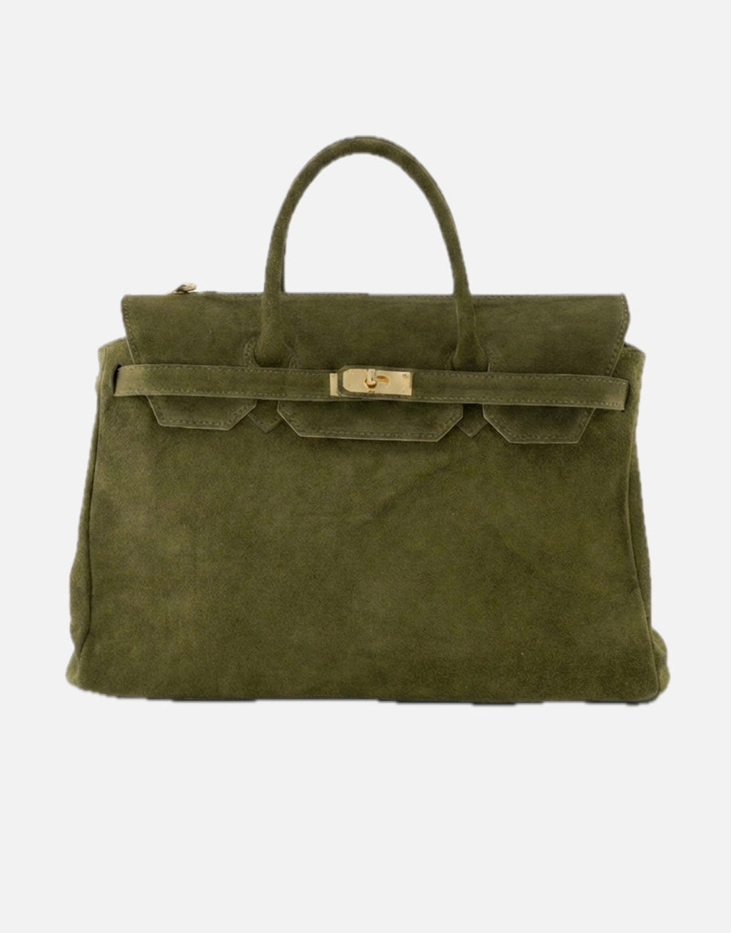 Womens Shoulder Bag with Twist-Lock Fastening and Gold-Tone Hardware - 2