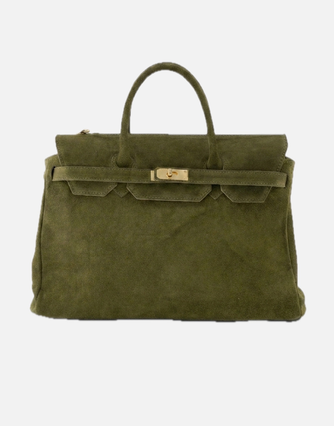Womens Shoulder Bag with Twist-Lock Fastening and Gold-Tone Hardware - 2