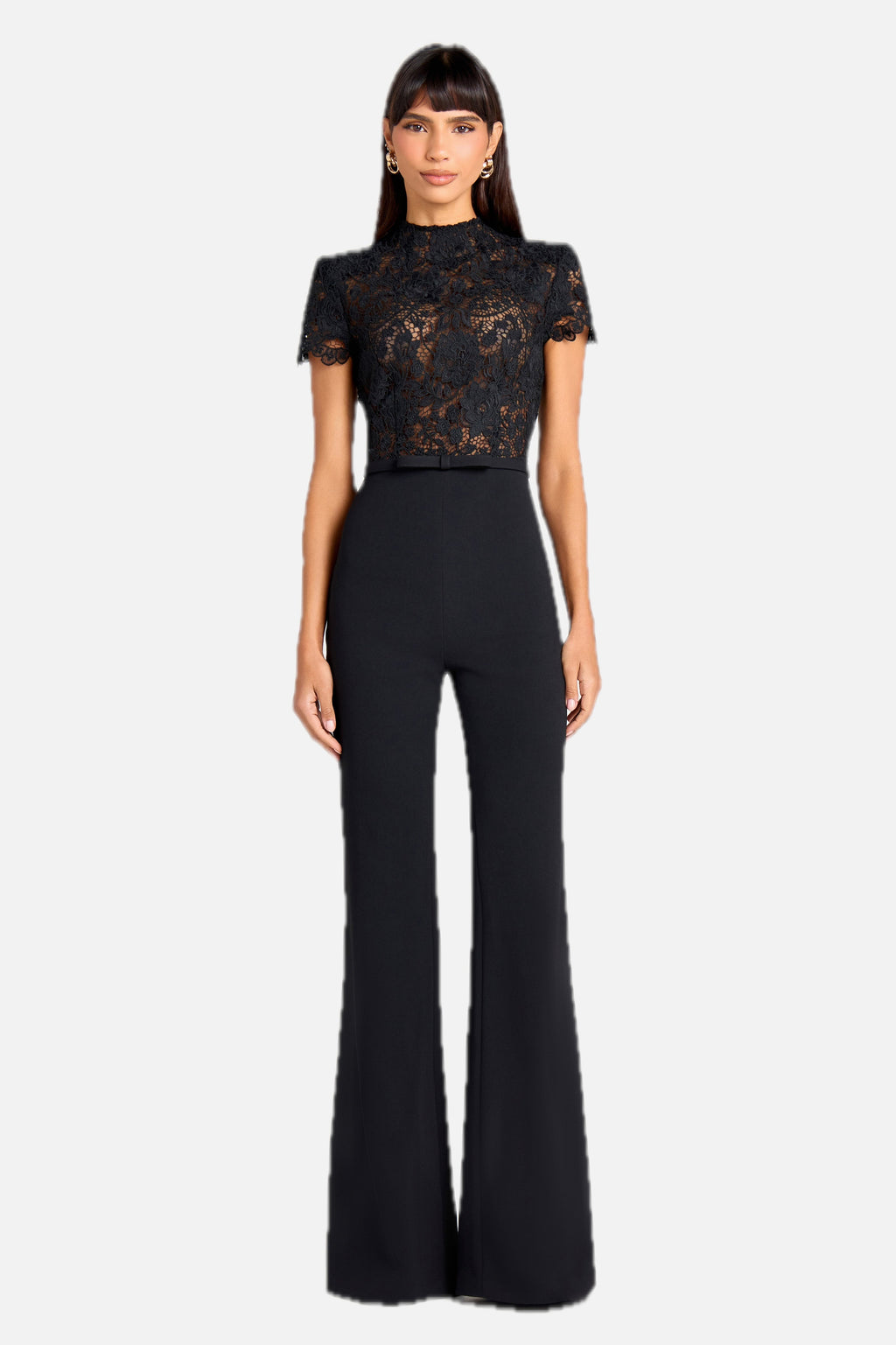 Women's Lace Bodice Jumpsuit with Flared Trousers
