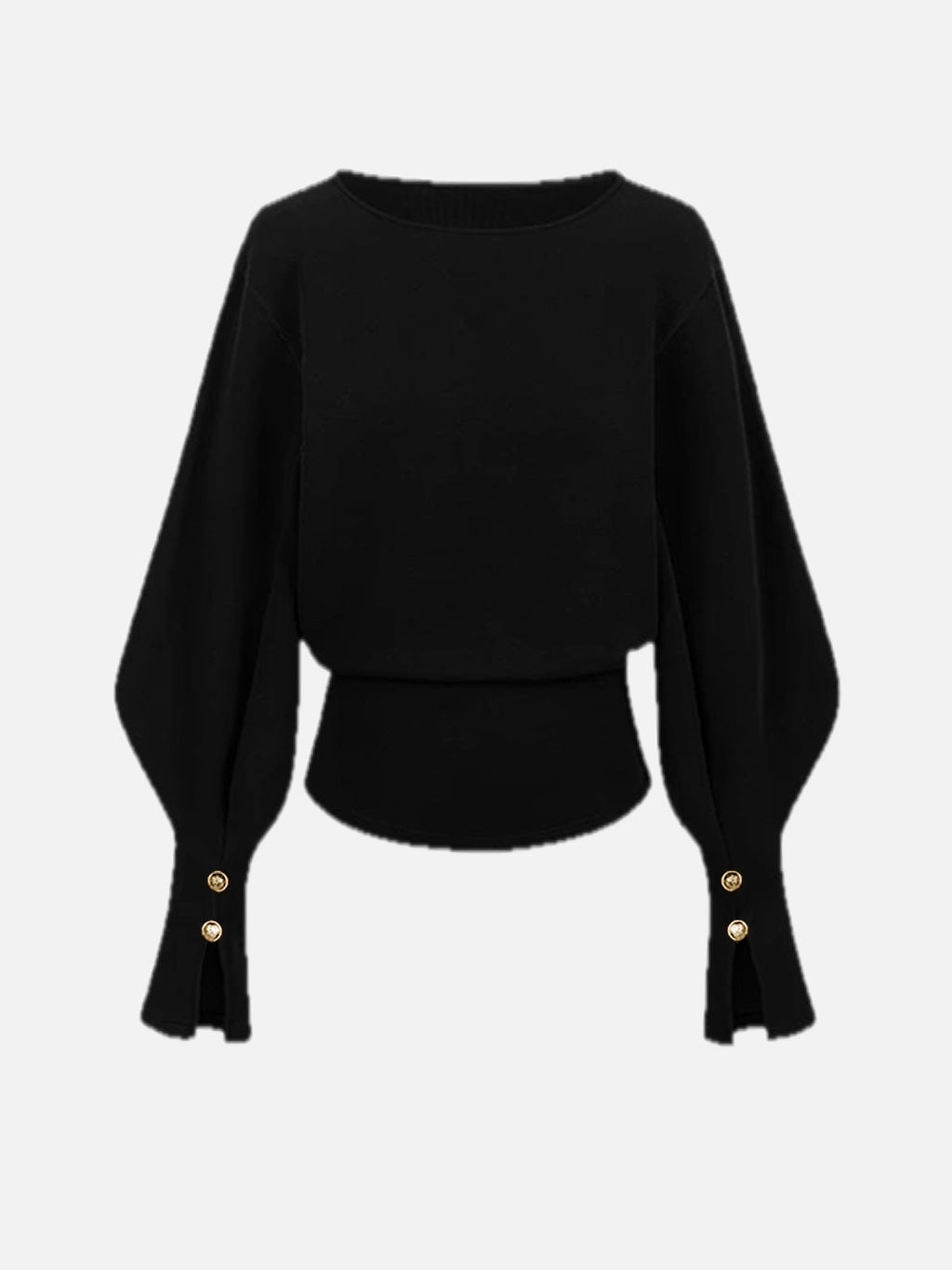 Women's Sweatshirt with Bell Sleeves and Cinched Waist - 1