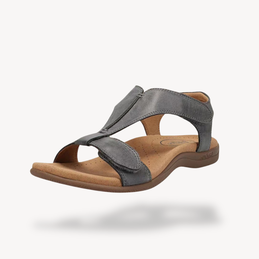 Women's Sandals with Adjustable Straps and Arch Support - Grey