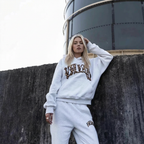 Women's Cropped Hoodie and Joggers Set with Animal Print Trim - 4
