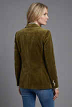 Women's Velvet-Style Tailored Blazer with Peak Lapel - 4