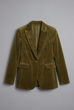 Women's Velvet-Style Tailored Blazer with Peak Lapel - 5