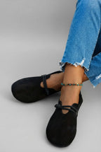 Women's Slip-On Loafers with Knot Detail and Round Toe - 5