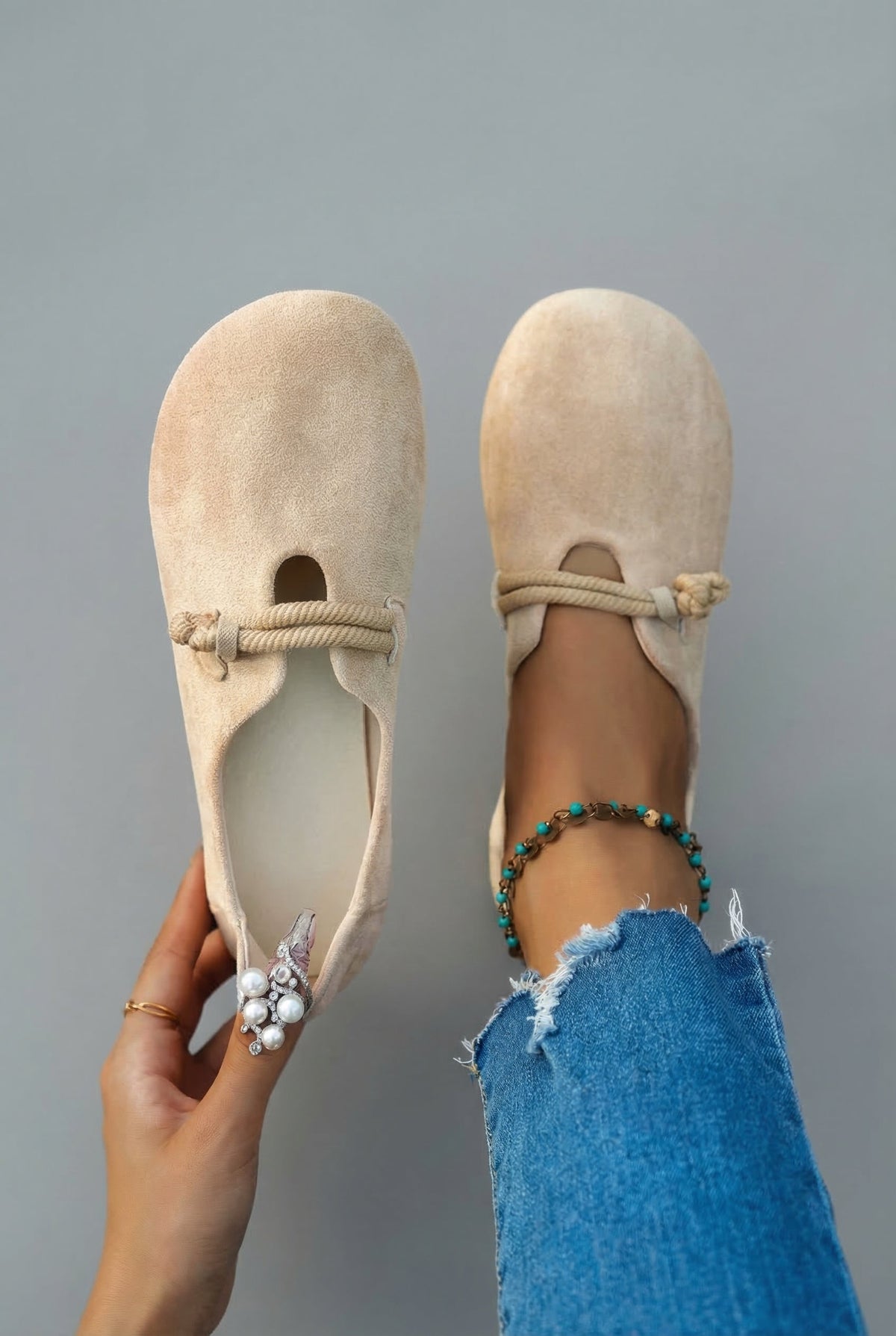 Women's Slip-On Loafers with Knot Detail and Round Toe - 3
