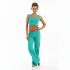 Women's Wide Leg Trousers with High Elastic Waistband - 8