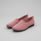 Women's Slip-On Loafers Knit Flat Orthopedic Shoes - Pink