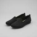 Women's Slip-On Loafers Knit Flat Orthopedic Shoes - Black