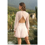 Women's Boho Dress with Open Back and V-Neck - 4
