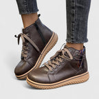 Women's Ankle Boots with Lace-Up Front and Woven Sole - 9