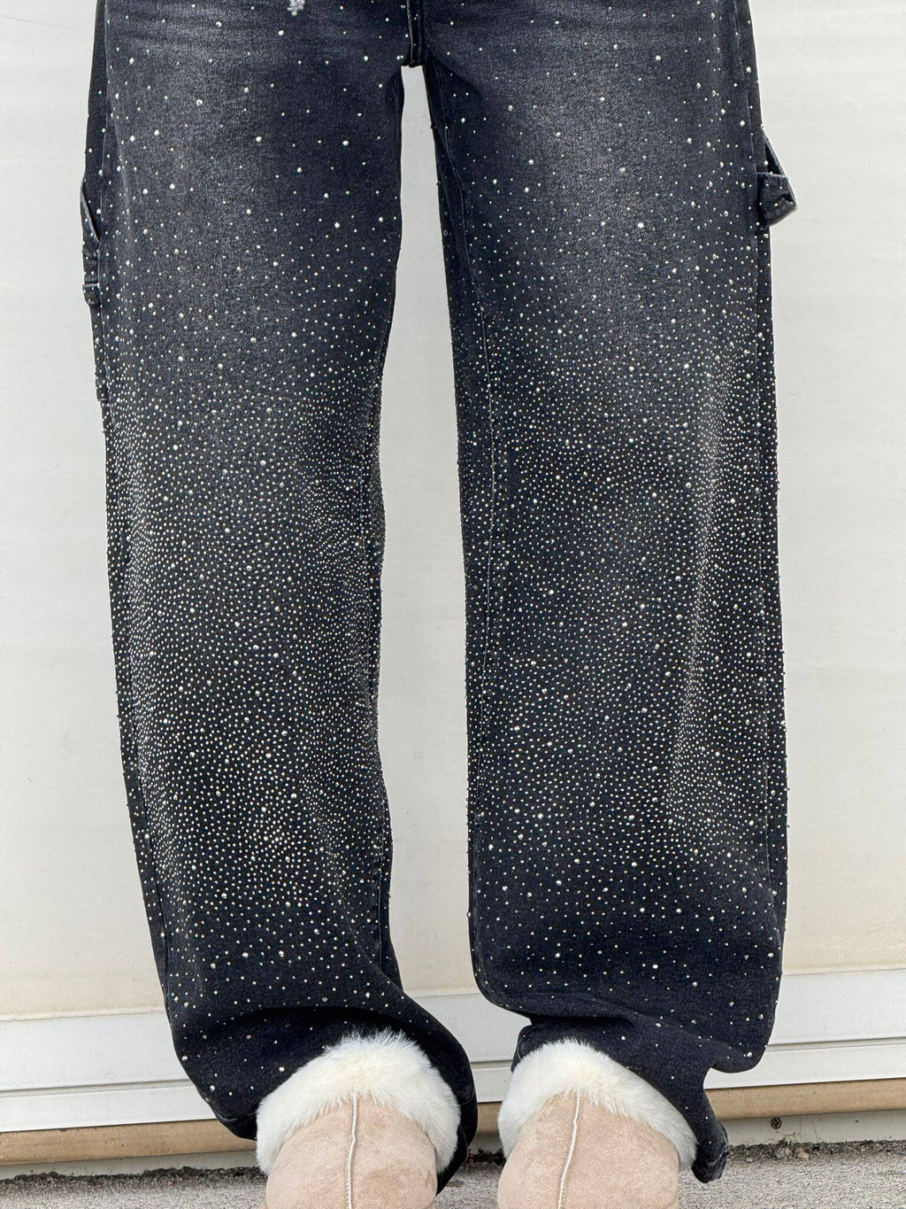 Women's Slim Jeans with Glossy Coated Finish - 13