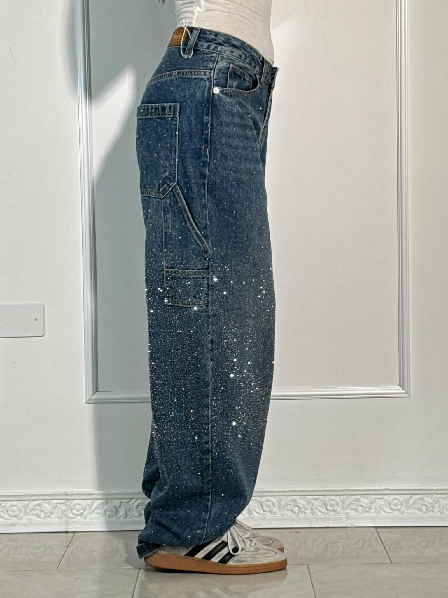 Women's Slim Jeans with Glossy Coated Finish - 6