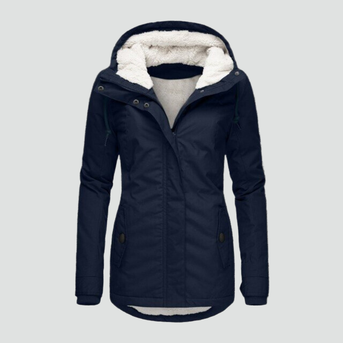 Women's Hooded Winter Coat with Fleece Lining and Fitted Cut - 2