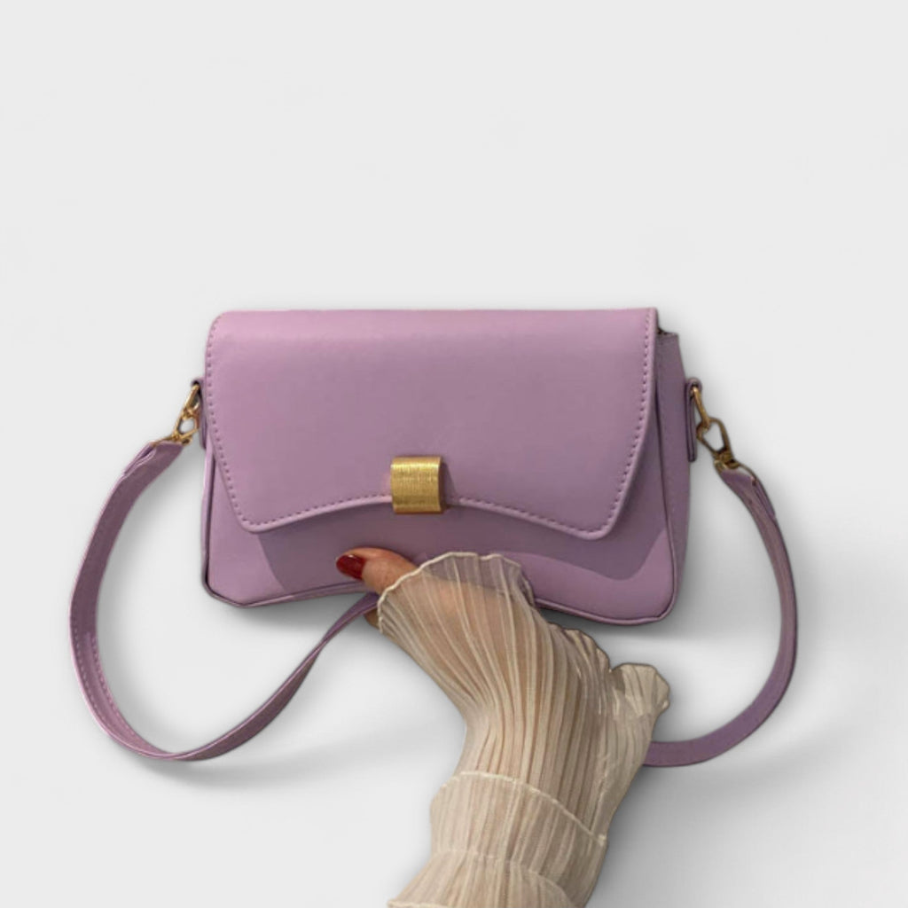 Women's Shoulder Bag with Structured Flap and Slim Strap - 4