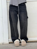 Women's Slim Jeans with Glossy Coated Finish - Black