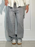 Women's Slim Jeans with Glossy Coated Finish - Grey