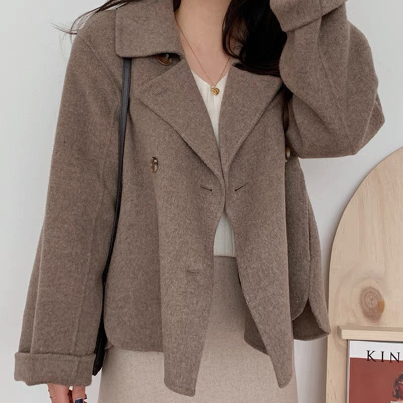 Women's Double-Breasted Blazer with Notched Lapel - 4