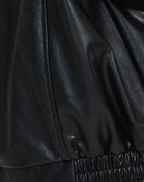 Women's Oversized Leather Jacket with Collar - 9