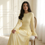 Women's Maxi Dress with Ruffle Detail and Flared Sleeves - 3