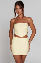 Women's Ribbed Bandeau Cut-Out Mini Dress Bodycon - 5