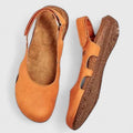 Women's Sandals with Adjustable Back Strap and Cut-Out Detail - Orange