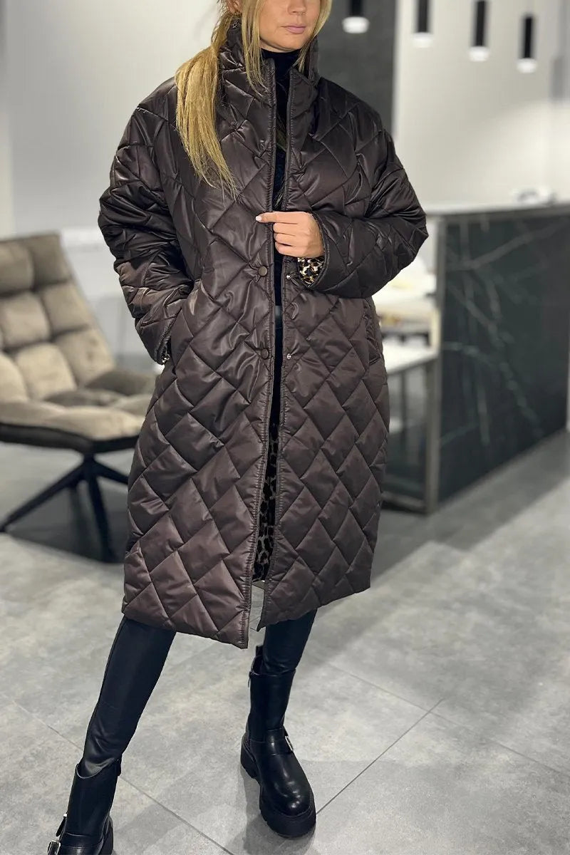 Kynzi | Elegant Quilted Coat - Brown