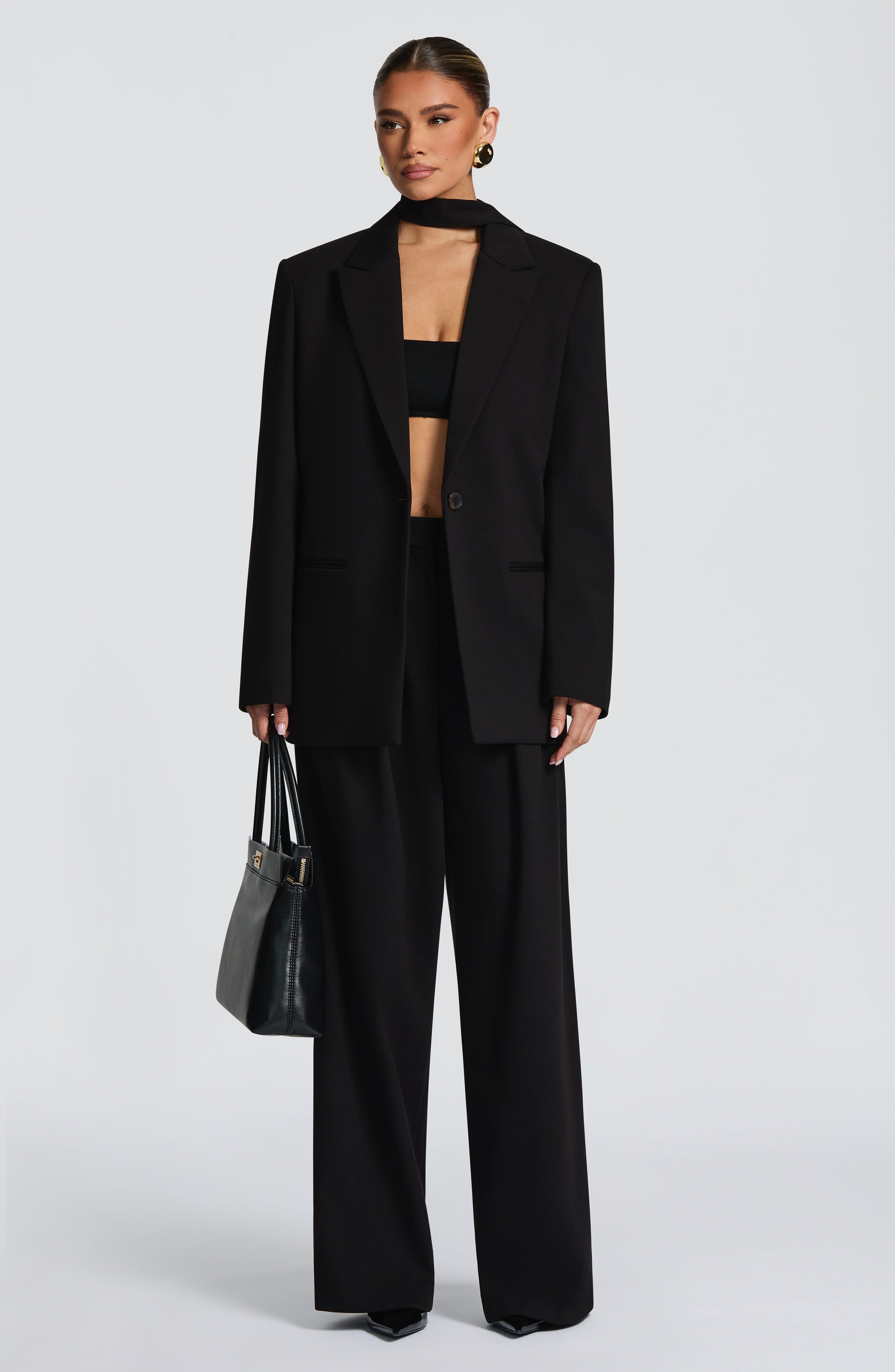 Women's High-Waist Wide-Leg Tailored Trousers - 14