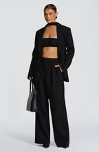 Women's High-Waist Wide-Leg Tailored Trousers - 11