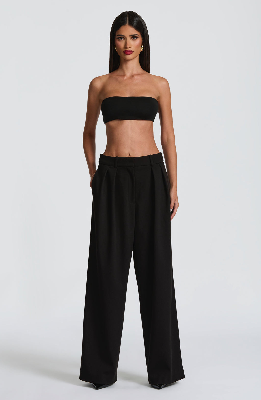 Women's High-Waist Wide-Leg Tailored Trousers - 9