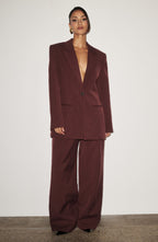 Women's Wide-Leg Tailored Trousers with High Waist - 10